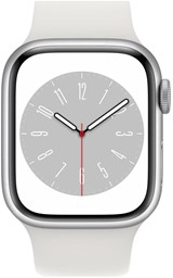 Bild von Apple Watch Series 8 41mm Aluminium silber Sportarmband weiß